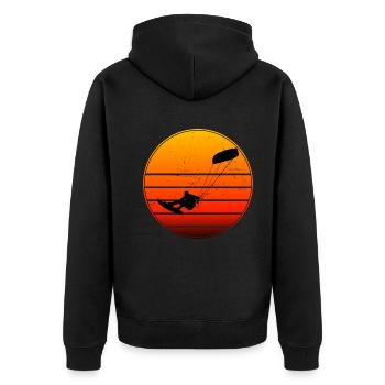 Kitesurf Kite Men Kitesurfer Women Kiting - Unisex Premium Organic Zip Hoodie - black - Back - Nico (187cm)