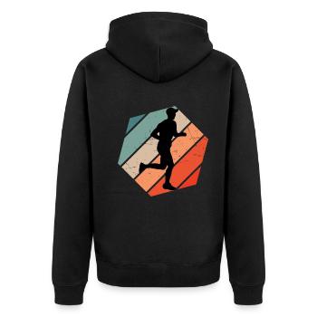 Course de fond féminine Jogging masculin - Veste à capuche bio Premium Unisexe - noir - Dos - Nico (187cm)