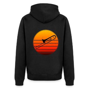 Trombonist Trombone Women Trombonists Men - Unisex Premium Organic Zip Hoodie - black - Back - Nico (187cm)