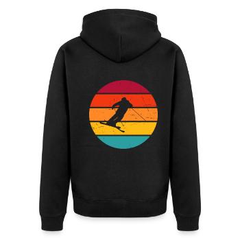 Ski Freestyle Slopestyle Men Women Freestyle Sk - Unisex Premium Organic Zip Hoodie - black - Back - Nico (187cm)