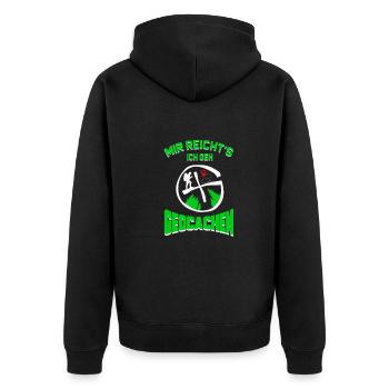 Mir Reicht Es Ich Gehe Geocachen - Geocaching - Unisex Premium Bio Zip Hoodie - Schwarz - Hinten - Nico (187cm)