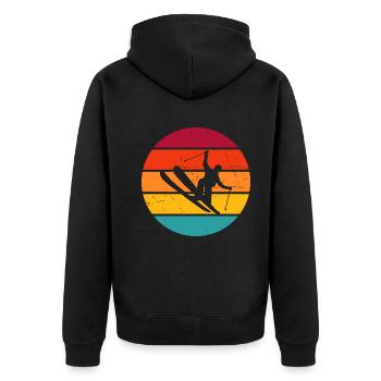 Ski Freestyle Ski Jumping Slopestyle Damen - Unisex Premium Bio Zip Hoodie - Schwarz - Hinten - Nico (187cm)