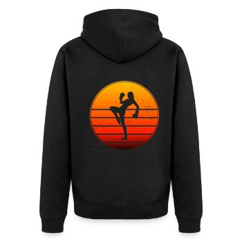 Women's Kickboxer Kickboxing Kickboxing Boxing - Unisex Premium Organic Zip Hoodie - black - Back - Nico (187cm)