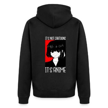 Ce n’est pas des dessins animés son anime - Veste à capuche bio Premium Unisexe - noir - Dos - Nico (187cm)
