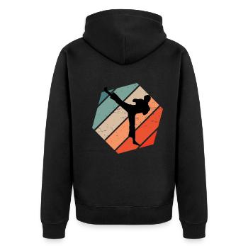 Boxe Kickboxing Femmes Hommes Kickboxer Kickboxing - Veste à capuche bio Premium Unisexe - noir - Dos - Nico (187cm)
