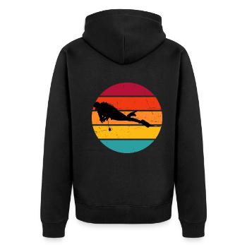 Diving Taucher Scuba Diver Scuba Tauchen - Unisex Premium Organic Zip Hoodie - black - Back - Nico (187cm)