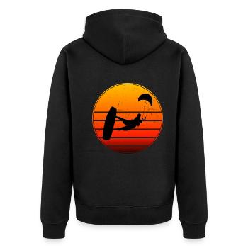 Women Kitesurfer Kitesurfing Kitesurfing Kitesurfing - Unisex Premium Organic Zip Hoodie - black - Back - Nico (187cm)