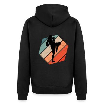 Thai Boxing Women Thai Boxing Muay Thai Thai Boxer - Unisex Premium Organic Zip Hoodie - black - Back - Nico (187cm)