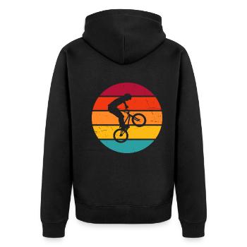 BMX vélo vélo cyclisme femmes hommes bmx garçons - Veste à capuche bio Premium Unisexe - noir - Dos - Nico (187cm)