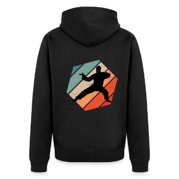 Kung Fu Homme Kungfu Kungfu Wushu féminin - Veste à capuche bio Premium Unisexe - noir - Dos - Nico (187cm)