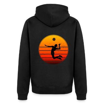 Joueurs de volleyball Volleyball masculin - Veste à capuche bio Premium Unisexe - noir - Dos - Nico (187cm)