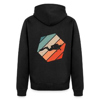 Men's Free Dive Scuba Diver Diver Diver - Unisex Premium Organic Zip Hoodie - black - Back - Nico (187cm)
