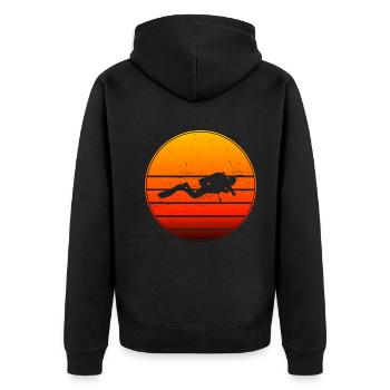 Men's Scuba Diver Scuba Diver Diver - Unisex Premium Organic Zip Hoodie - black - Back - Nico (187cm)