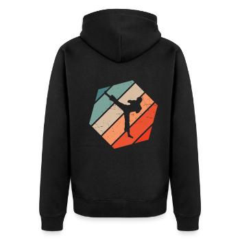 Kickboxeur Homme Boxe Femmes Kickboxing - Veste à capuche bio Premium Unisexe - noir - Dos - Nico (187cm)