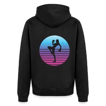 Kickboxing Kickboxing Kickboxer Men Boxing - Unisex Premium Organic Zip Hoodie - black - Back - Nico (187cm)