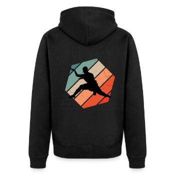 Wushu Kung Fu Kungfu Martial Arts Men Women - Unisex Premium Organic Zip Hoodie - black - Back - Nico (187cm)