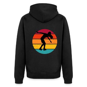 Skate Men Women Roller Skating Roller Skates - Unisex Premium Organic Zip Hoodie - black - Back - Nico (187cm)