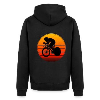 Road Cycling Road Cyclist Road Bike - Unisex Premium Organic Zip Hoodie - black - Back - Nico (187cm)