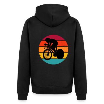 Men's Road Cyclist Road Bike Road Bike - Unisex Premium Organic Zip Hoodie - black - Back - Nico (187cm)