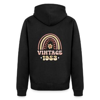 Vintage 1953 Retro Vintage Cadeau d’anniversaire - Veste à capuche bio Premium Unisexe - noir - Dos - Nico (187cm)
