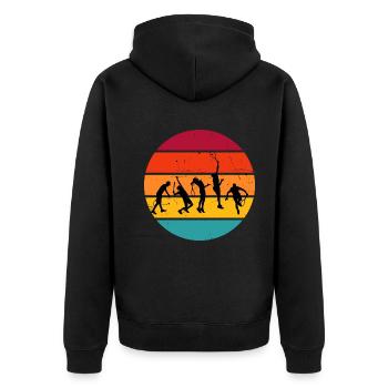 Herren Tennis Tennisspielen Damen Tennis spielen - Unisex Premium Bio Zip Hoodie - Schwarz - Hinten - Nico (187cm)