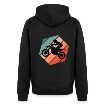 Supermoto Dirt Biker Motocross Dirt Bike Homme - Veste à capuche bio Premium Unisexe - noir - Dos - Nico (187cm)
