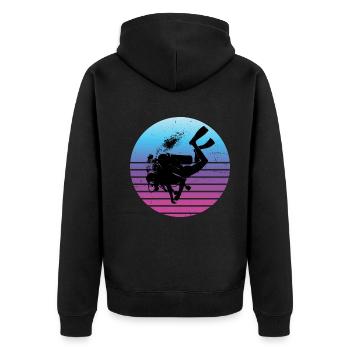 Scuba Diver Diver Free Dive Taucher Scuba Taucher - Unisex Premium Bio Zip Hoodie - Schwarz - Hinten - Nico (187cm)