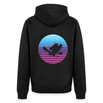 Diver Scuba Diver Diving Men's Scuba Diver - Unisex Premium Organic Zip Hoodie - black - Back - Nico (187cm)