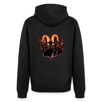 Chat démon - Chat noir - Veste à capuche bio Premium Unisexe - noir - Dos - Nico (187cm)