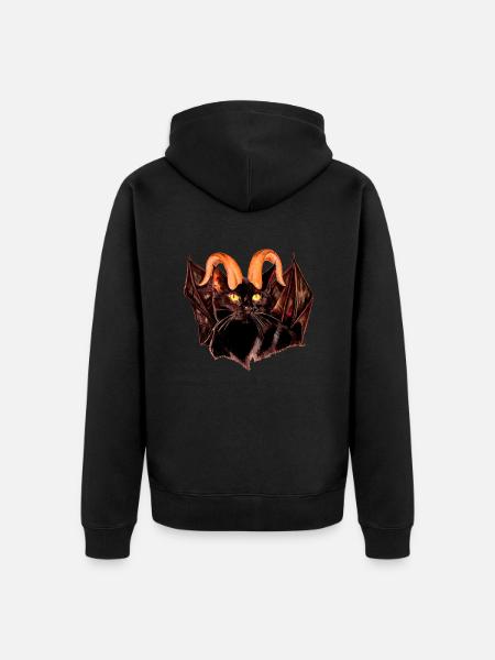 Demon Cat - Black cat - Unisex Premium Organic Zip Hoodie - black
