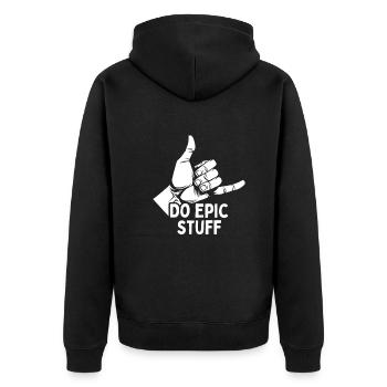 Do Epic Stuff Surfer Surfing Shaka Windsurfer Surf - Unisex Premium Organic Zip Hoodie - black - Back - Nico (187cm)