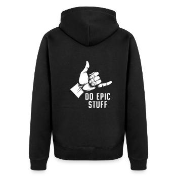 Do Epic Stuff Surfer Surfing Shaka Windsurfer Surf - Unisex Premium Organic Zip Hoodie - black - Back - Nico (187cm)