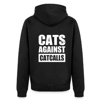 Chats contre Catcalls Chats Catcalling Féministe - Veste à capuche bio Premium Unisexe - noir - Dos - Nico (187cm)