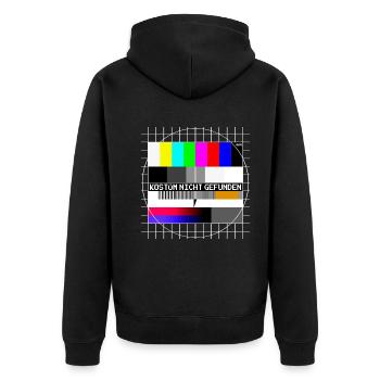 Testbild Error 404 Kostüm Nicht Gefunden Karneval - Unisex Premium Bio Zip Hoodie - Schwarz - Hinten - Nico (187cm)