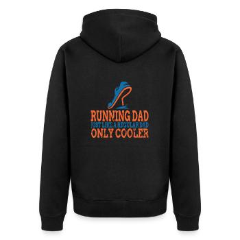 Funny Running For Men Dad Marathon Runner Coach - Unisex Premium Bio Zip Hoodie - Schwarz - Hinten - Nico (187cm)