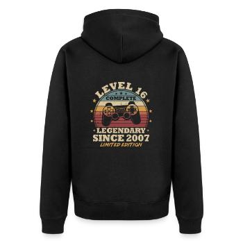Niveau 16 Débloqué 16 ans Birthday Gamer - Veste à capuche bio Premium Unisexe - noir - Dos - Nico (187cm)