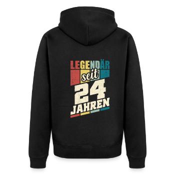 24. Geburtstag Legendär Seit 24 Jahren Legende 24 - Unisex Premium Bio Zip Hoodie - Schwarz - Hinten - Nico (187cm)