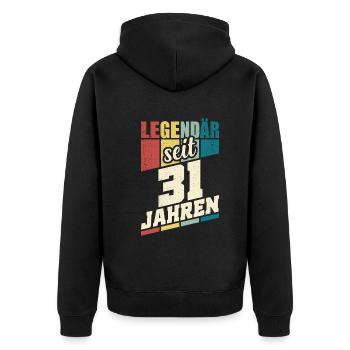 31. Geburtstag Legendär Seit 31 Jahren Legende 31 - Unisex Premium Bio Zip Hoodie - Schwarz - Hinten - Nico (187cm)