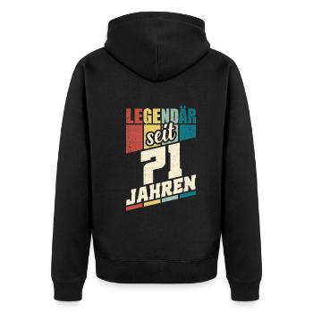 71. Geburtstag Legendär Seit 71 Jahren Legende 71 - Unisex Premium Bio Zip Hoodie - Schwarz - Hinten - Nico (187cm)