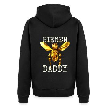 Bienen Daddy Honig Bienenzüchter Papa Vatertag Dad - Unisex Premium Bio Zip Hoodie - Schwarz - Hinten - Nico (187cm)