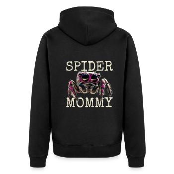 Spinnen Mama Spider Mommy Vogelspinnen Mom Spinne - Unisex Premium Bio Zip Hoodie - Schwarz - Hinten - Nico (187cm)
