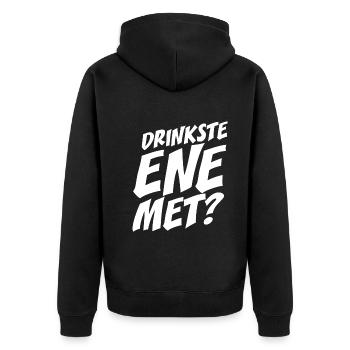 Dringste Ene Met Kölsch Köln Kölner Grundgesetz - Unisex Premium Bio Zip Hoodie - Schwarz - Hinten - Nico (187cm)