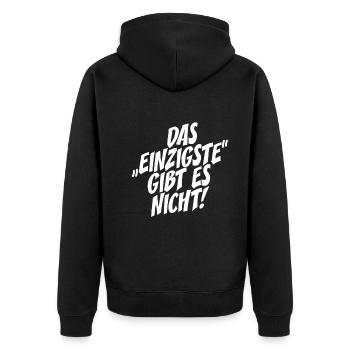 Das Einzigste Gibt Es Nicht Grammatik Germanistik - Unisex Premium Bio Zip Hoodie - Schwarz - Hinten - Nico (187cm)