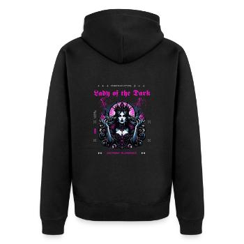 Dame des ténèbres - Veste à capuche bio Premium Unisexe - noir - Dos - Nico (187cm)