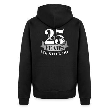Anniversaire de mariage en argent - Veste à capuche bio Premium Unisexe - noir - Dos - Nico (187cm)