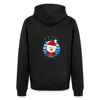 sweet Santa Claus snowflakes - Unisex Premium Organic Zip Hoodie - black - Back - Nico (187cm)