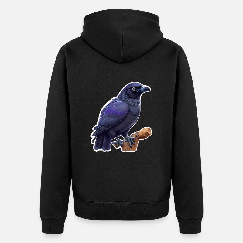 Corbeau - Veste à capuche bio Premium Unisexe - noir