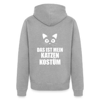 Katzenkostüm Karneval - Unisex Premium Bio Zip Hoodie - Grau meliert - Hinten - Nico (187cm)