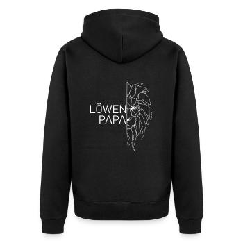 Löwen Papa - Vater - Geburtstag/Vatertag - Unisex Premium Bio Zip Hoodie - Schwarz - Hinten - Nico (187cm)