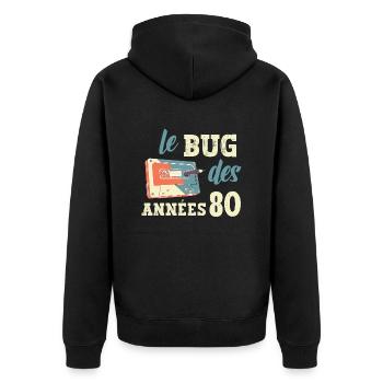 le bug des années 80 - Veste à capuche bio Premium Unisexe - noir - Dos - Nico (187cm)